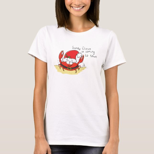 Camiseta Caranguejo Natal Tropical Engraçado (Frente)