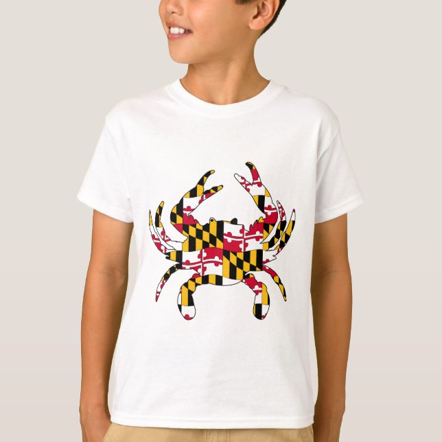 Camiseta Caranguejo ondulado da bandeira de Maryland (Frente)