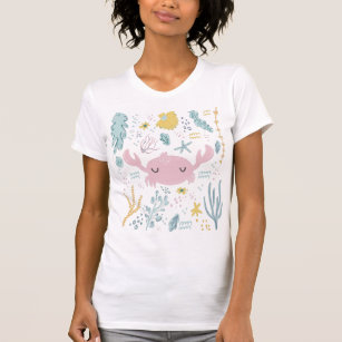Camiseta Caranguejo Pastel Cujo Oceano Submarino Teve Arte