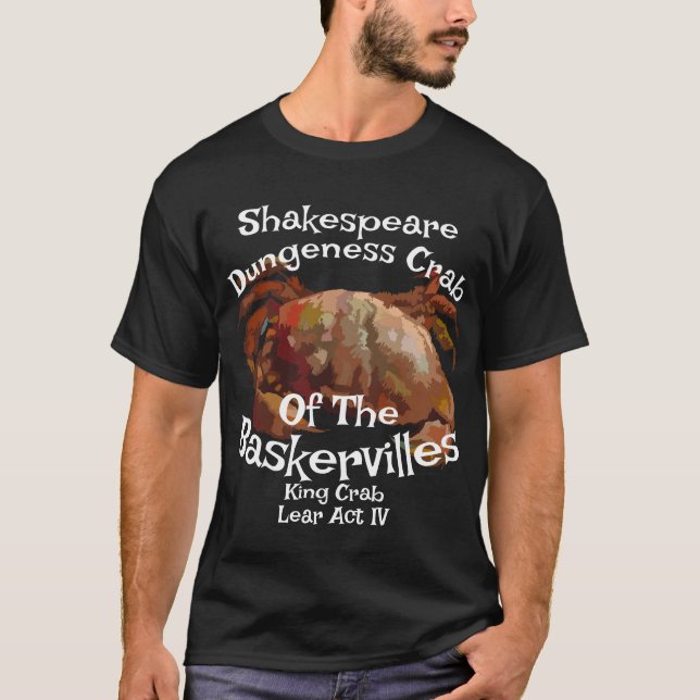 Camiseta Caranguejo Rei Shakespeare Lear Dungeness Grita Ca (Frente)