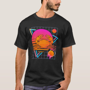 Camiseta Caranguejo Retro 80s Estilo Vintage Ocean Animal
