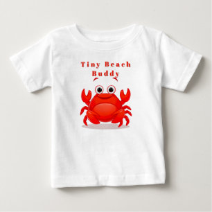 Camiseta Caranguejo Vermelho Alegre de Desenho Animado 🦀Be