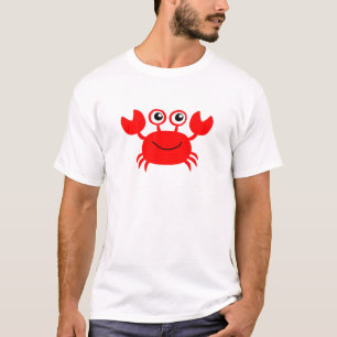 Camiseta Caranguejo vermelho feliz dos desenhos animados
