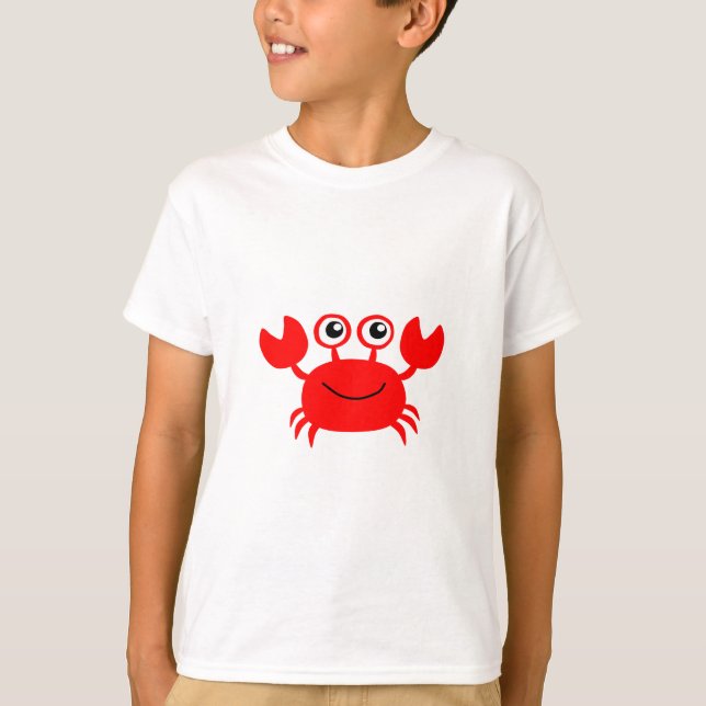 Camiseta Caranguejo vermelho feliz dos desenhos animados (Frente)