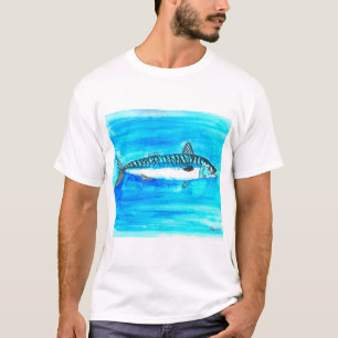 Camiseta Carapau aquarela oceano sob o mar