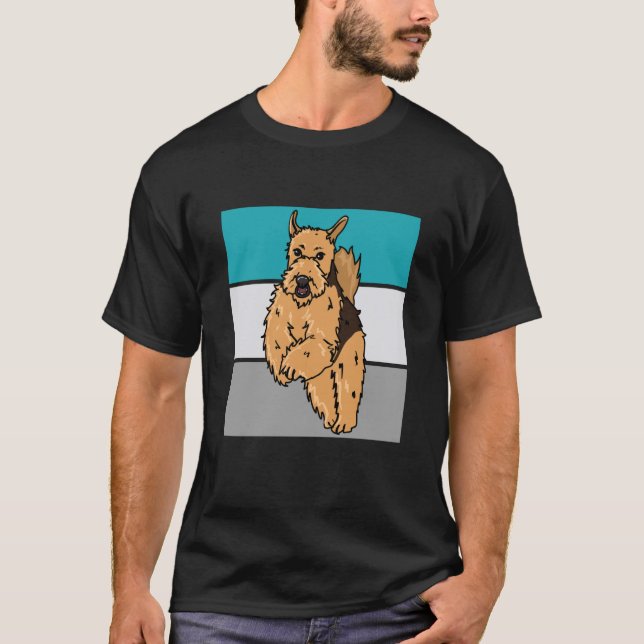 Camiseta Caras De Cães Que Adora Airedale Terrier (Frente)