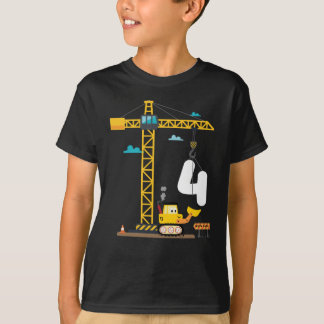 Camiseta Caras de quarto aniversário com guindaste e