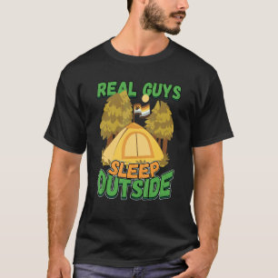 Camiseta Caras Reais Dormindo ao ar livre Acampando Naturez
