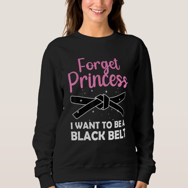 Camiseta Caratê Engraçado Para Mulheres Meninas Cinta Negra (Frente)