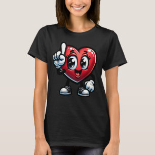 Camiseta Caráter Animado Do Coração Com Olhos Grandes E Sne