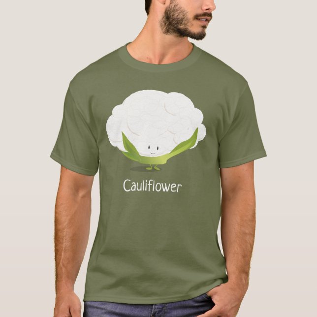 Camiseta Caráter couve-flor Comida vegetal (Frente)