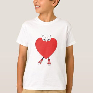 Camiseta Caráter de Amor com Curta Vermelho em Forma de Cor