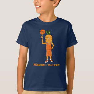 Camiseta Caráter de basquete para crianças com nome de equi