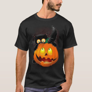 Camiseta Caráter de Dia das Bruxas Divertidas mordendo um A