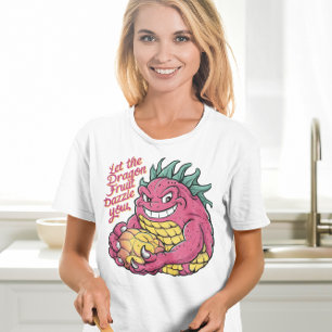 Camiseta Caráter de Fruta de Dragão que Usufrua de Um Trata