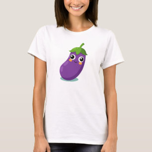 Camiseta Caráter Engraçado De EggPlant, Cute Veggie