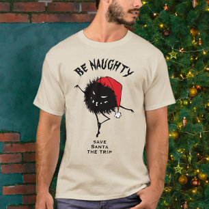 Camiseta Caráter Engraçado de Mau de Natal