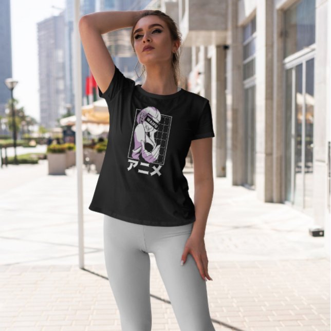 Camiseta Caráter Japonês da Anime Girl (Criador carregado)