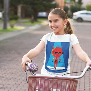 Camiseta Caráter super-herói do diabo Vermelho e Azul negro