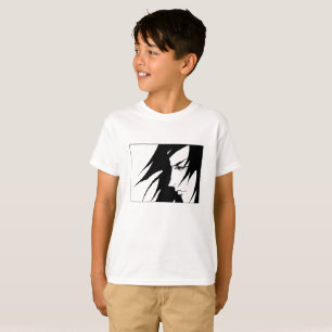 Camiseta Caráter tirado com os miúdos fundidos vento de