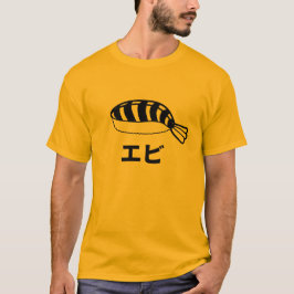 Camiseta Caráteres japoneses do sushi de Ebi