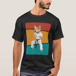 Camiseta Carato de gato realista marcial Vintage