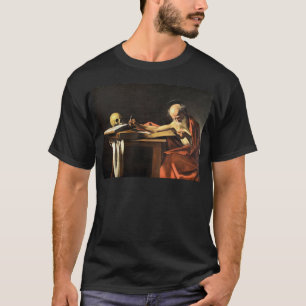 Camiseta Caravaggio - San Gerolamo - pintura do