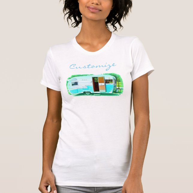 Camiseta Caravana clássica do trailer Vintage Thunder_Cove (Frente)