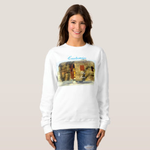 Camiseta Caravana de madeira resistida clássico do vintage