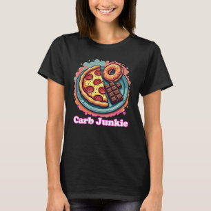 Camiseta Carb Junkie Pizza Rosquinha Candy Foodie Tee