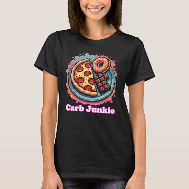 Camiseta Carb Junkie Pizza Rosquinha Candy Foodie Tee (Frente)