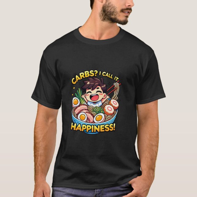 Camiseta Carboidratos Eu Chamo de Felicidade u2013 Cute Ram (Frente)