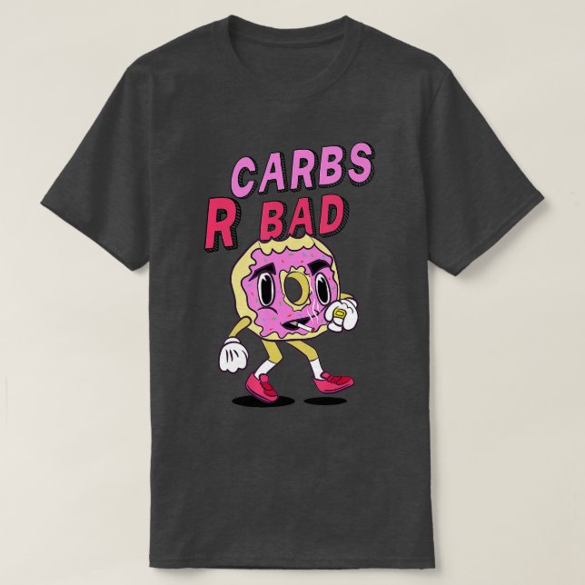 Camiseta Carboidratos R Má Levantação de Pesos Giro (Frente do Design)