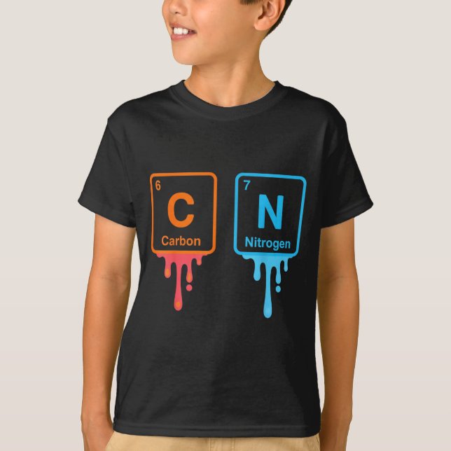 Camiseta Carbon Nitrogen Science Design Fun Chemistry Lover (Frente)