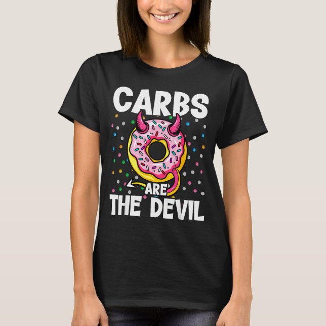 Camiseta Carbs Are The Devil Funny Donut Diet New Year's Re (Frente)