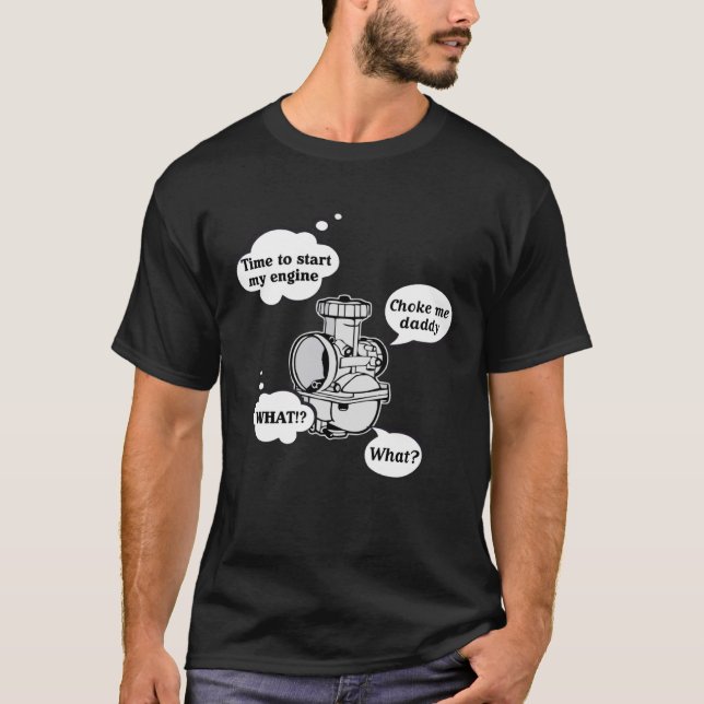 Camiseta Carburtor Choke Me Pai Biker (Frente)