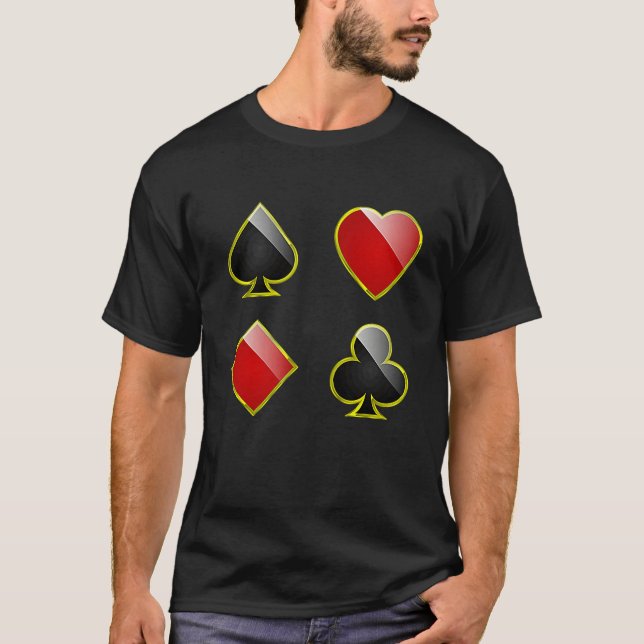 Camiseta Card Suits Spades Hearts Clubs Diamonds for All Ca (Frente)
