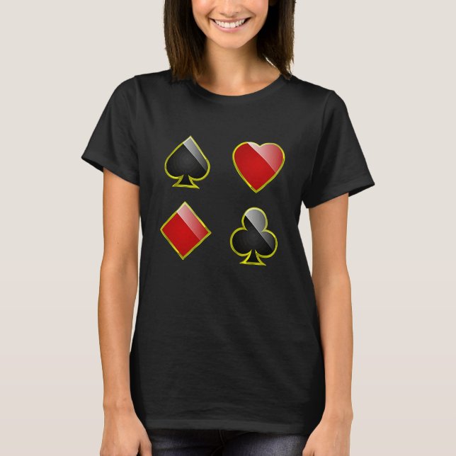 Camiseta Card Suits Spades Hearts Clubs Diamonds for All Ca (Frente)
