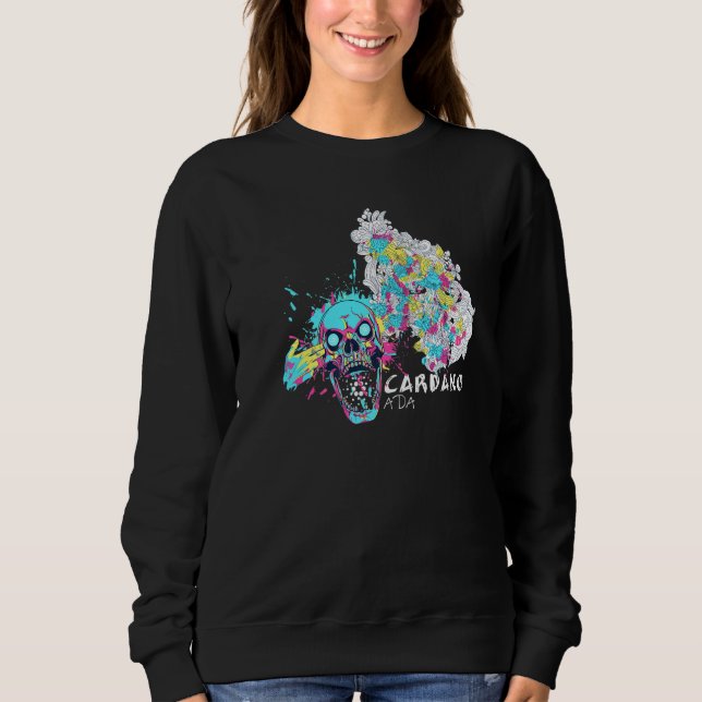 Camiseta Cardano Mente Explosão Criptomoeda de Arte Crônica (Frente)