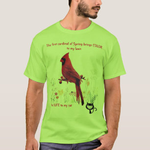 Camiseta Cardeal Bird Engraçado Cat Lover