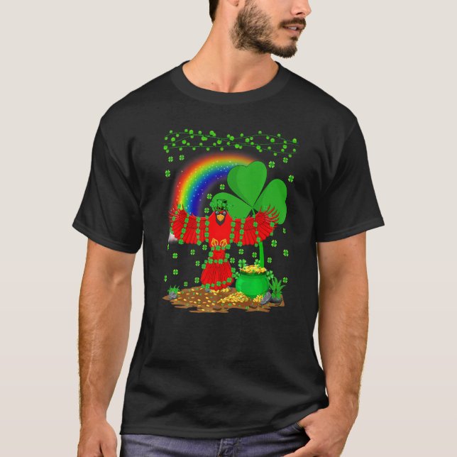 Camiseta Cardeal Bird Funny Rainbow Cardinal Rua de Patrick (Frente)