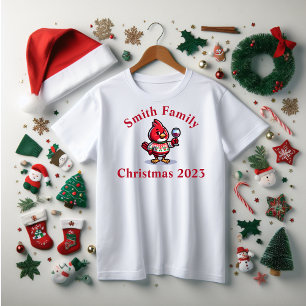 Camiseta cardeal da família divertida de Natal