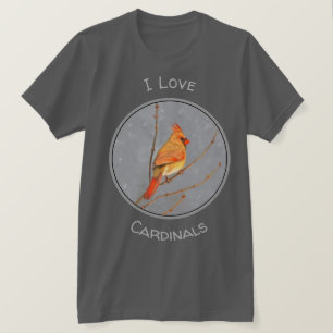 Camiseta Cardeal em Pintura de Ramificação - Arte de Pás