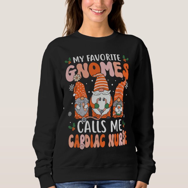 Camiseta Cardiac Nurse Groovy Christmas Gnome Nurse (Frente)