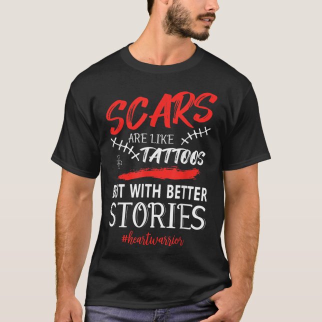 Camiseta Cardíaca Aberta Engraçada As cicatrizes De Present (Frente)