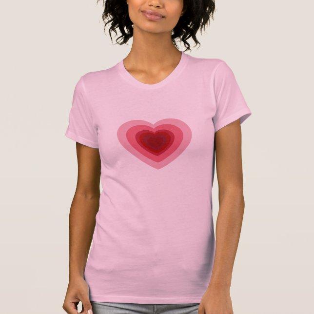 Camiseta cardíaca de amor - Design bonitinho e fel (Frente)