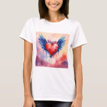Camiseta cardíaca de Design com cola cor-de-rosa|
