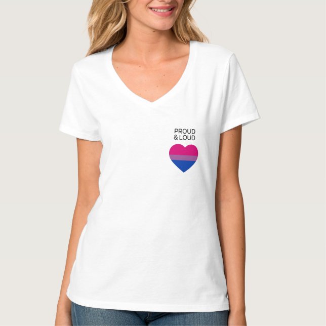 Camiseta Cardíaca do Orgulho Bissexual (Frente)