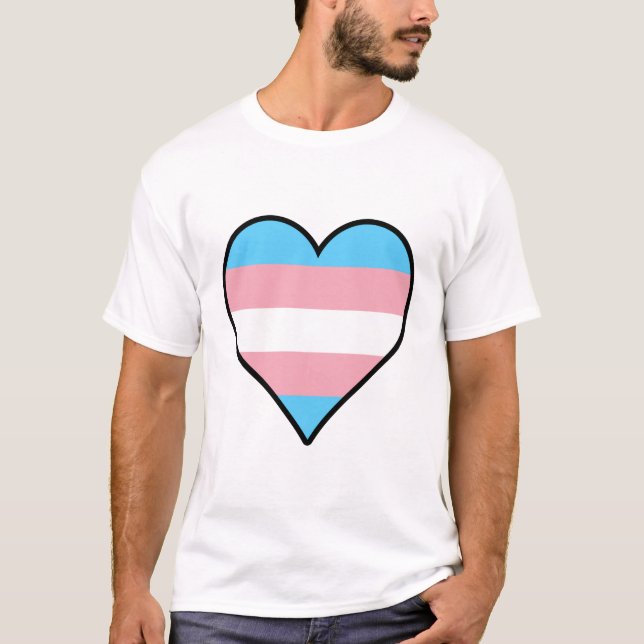 Camiseta cardíaca do orgulho transexual (Frente)