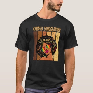 Camiseta Cardíaca Sonógrafa Afro-Africana Histo Negro